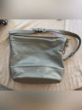 COACH Paxton Pebbled Leather Shoulder Bag in Gray